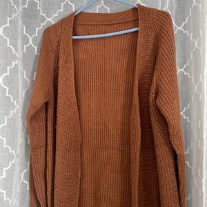 Super adorable burnt orange long cardigan perfect for fall